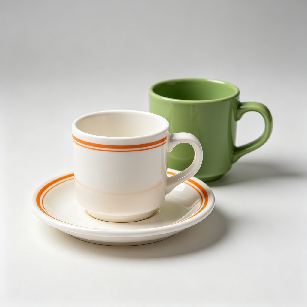 Melamine Coffee Cup & Saucer Set